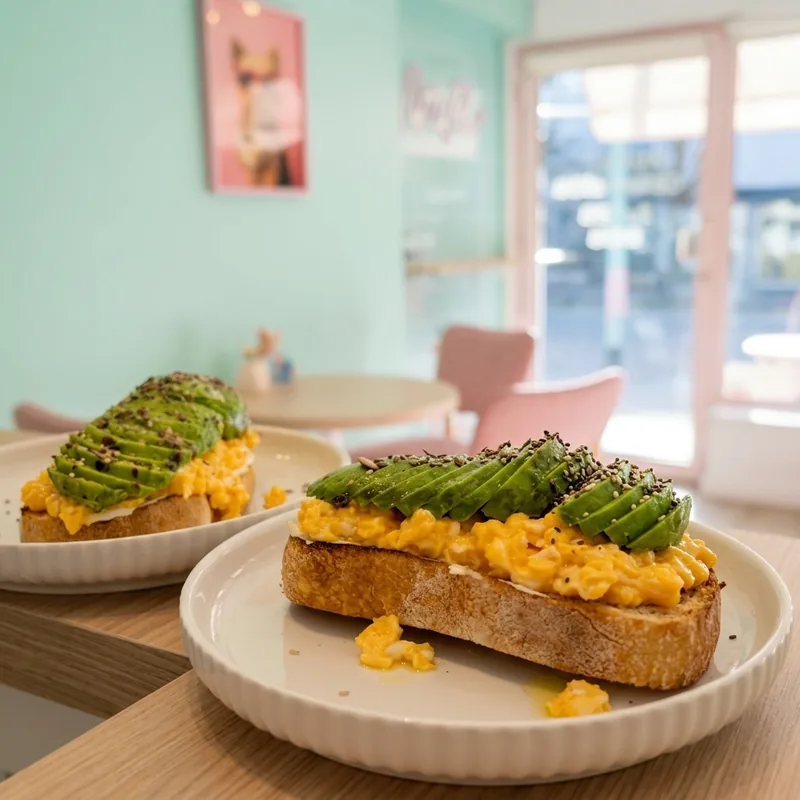Avocado toast sobre pan de masa madre